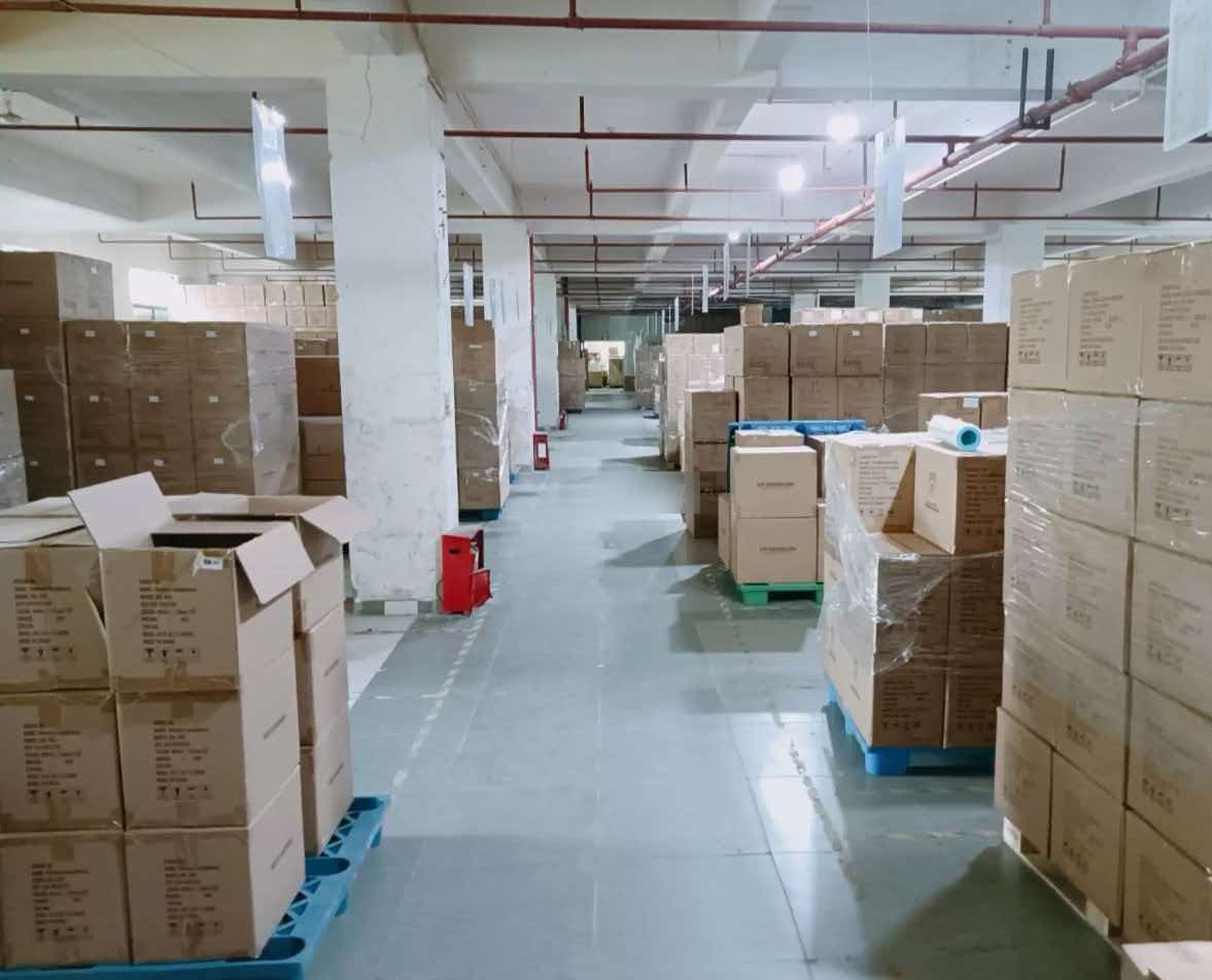 Warehouse aisle and pallet storage